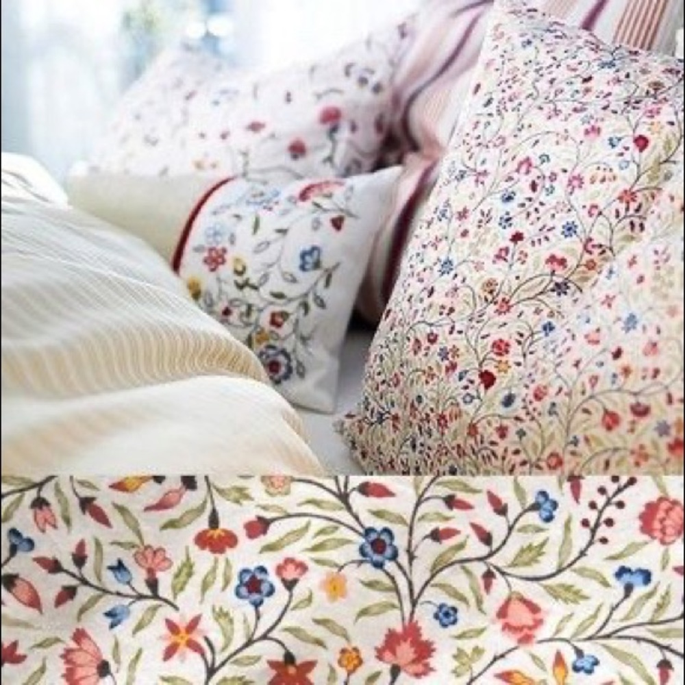 IKEA Floral and Striped Duvet Set